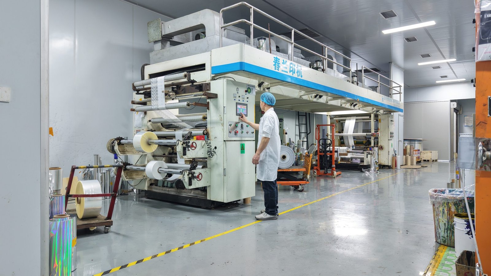 Flexible packaging laminating line