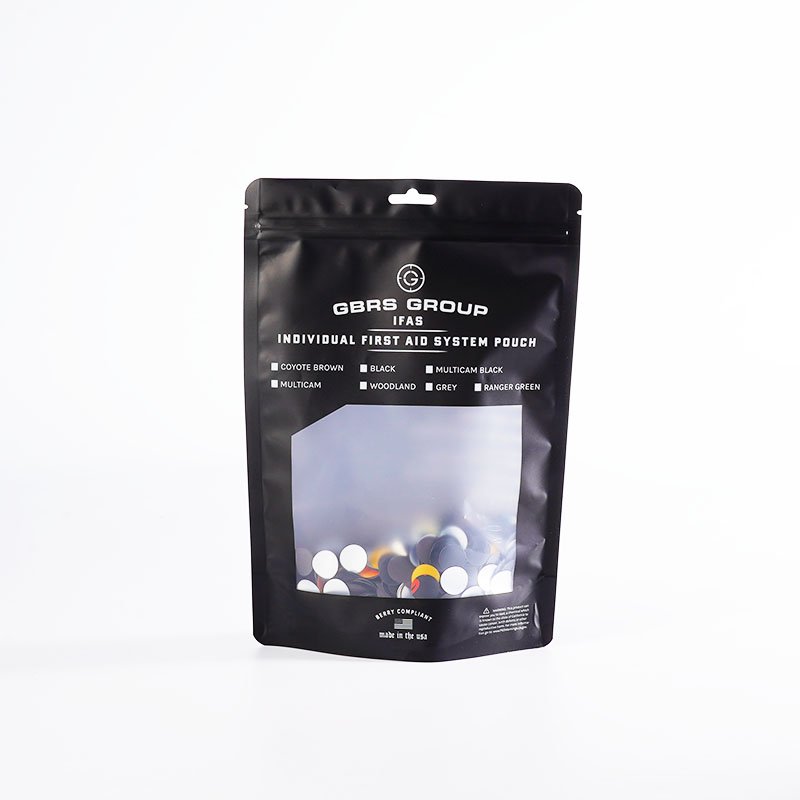 Stand-up pouch with a transparent product window