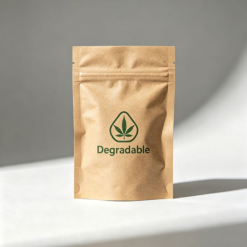 Degradable eco-friendly compostable cannabis packaging weed pouch